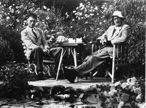 Samuel Beckett with his brother, Frank, 1954.