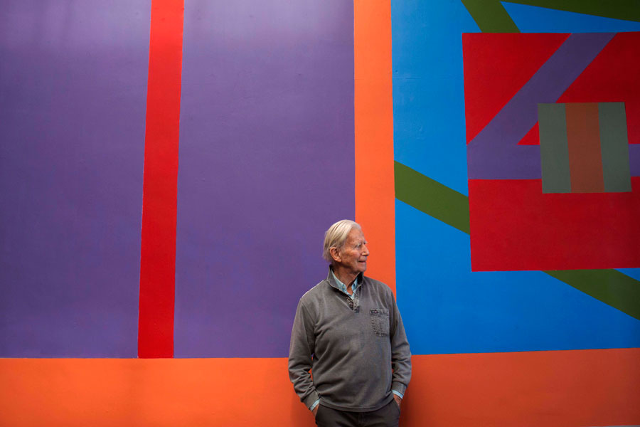 Brian O'Doherty at his show at the Sirius Arts Centre, Cobh, 2018. Courtesy: Sirius Arts Centre, Cobh; photograph: Clare Keogh